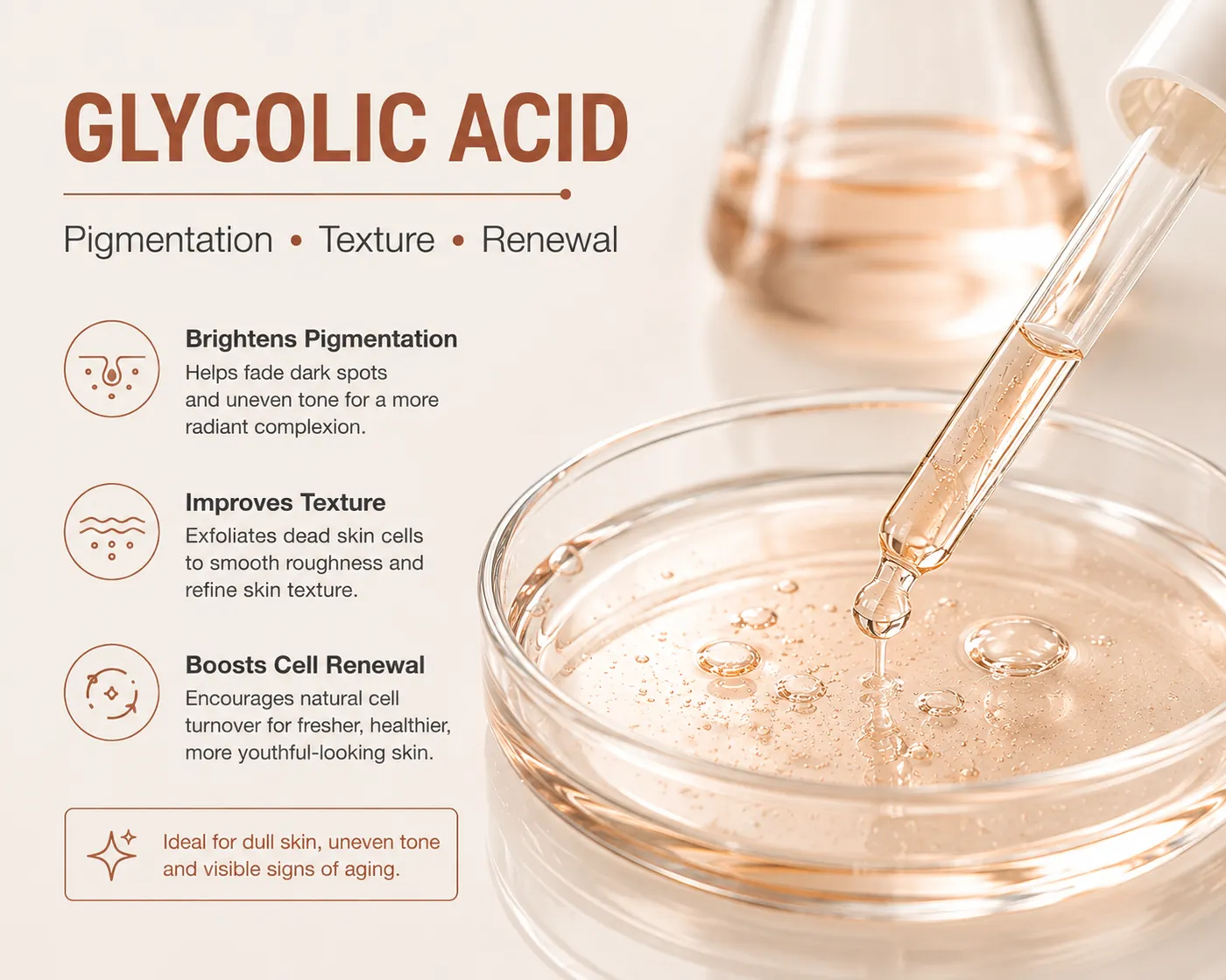 A card describing glycolic acid
