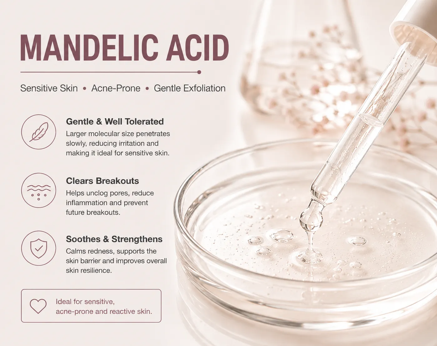 A card describing mandelic acid
