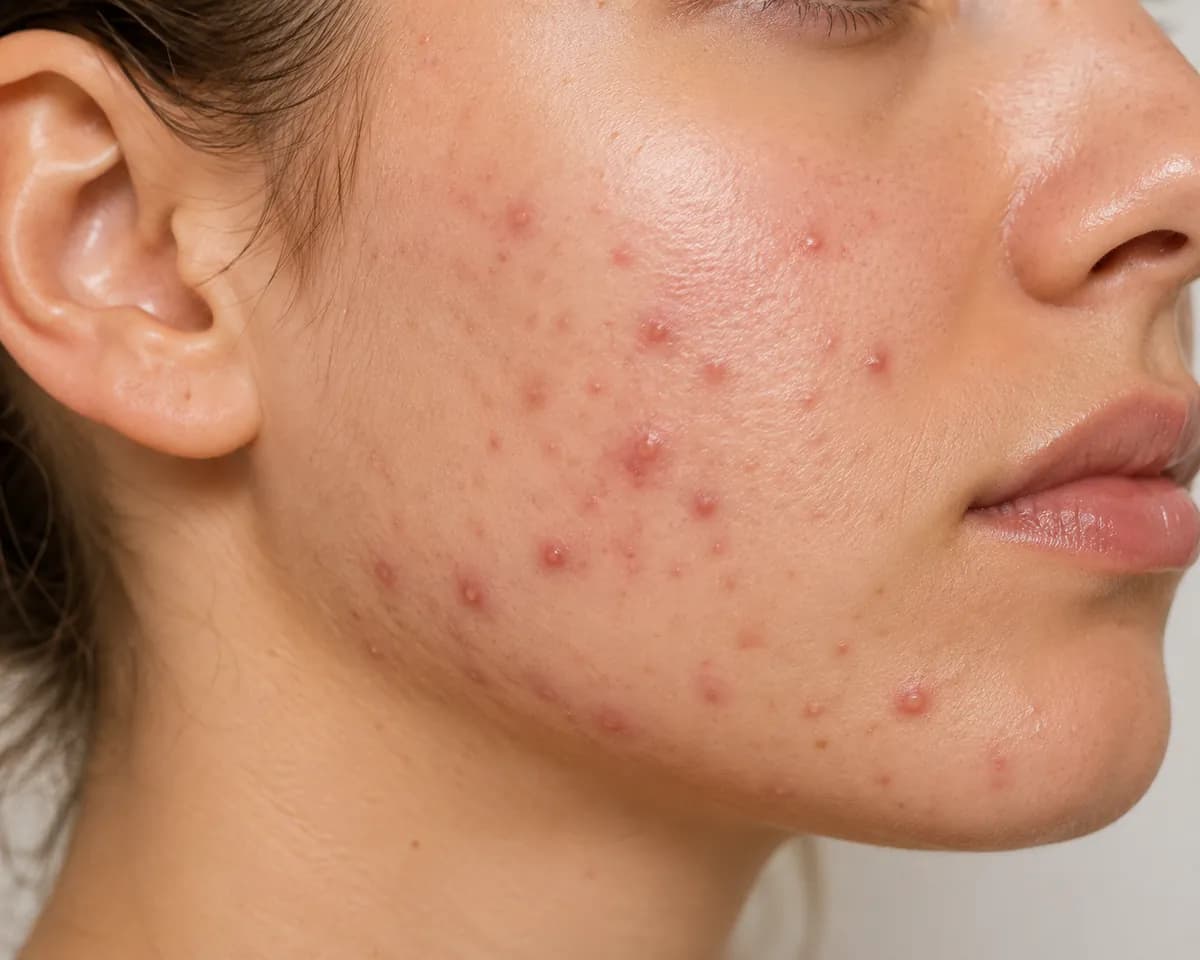 Skin with active inflammatory acne