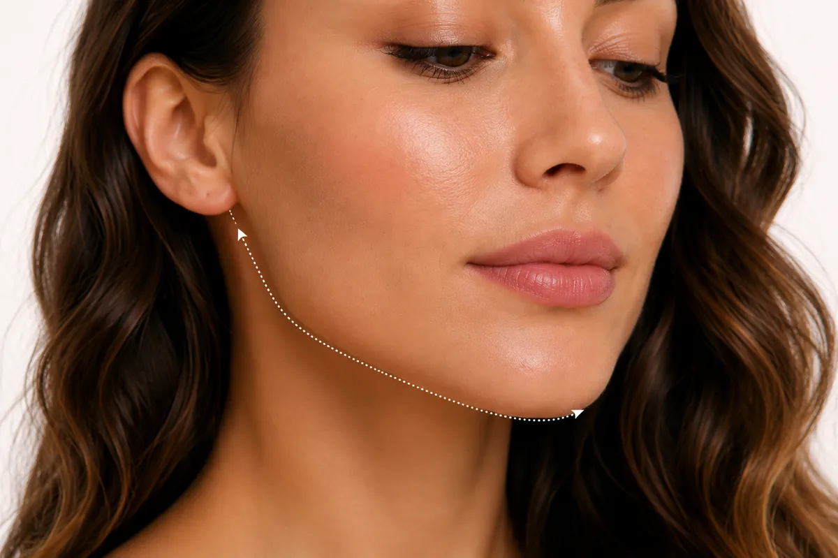 The jawline area