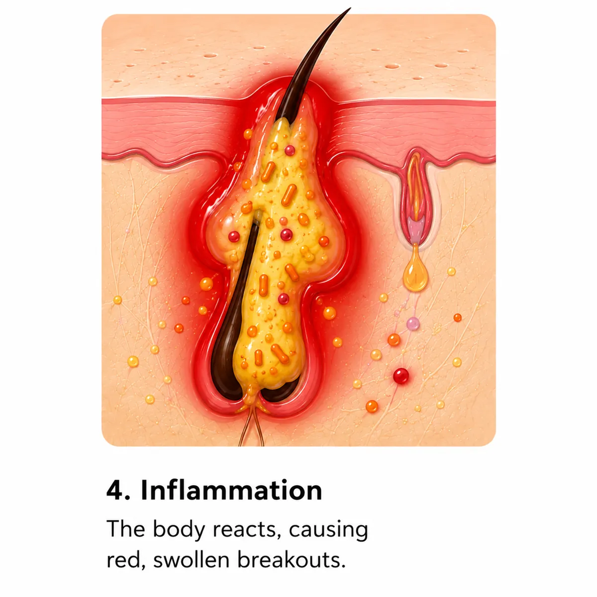 An inflamed, swollen breakout