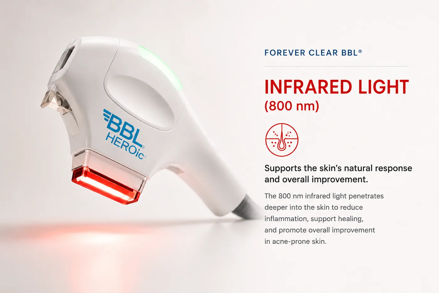 The handpiece fitted with the infrared filter