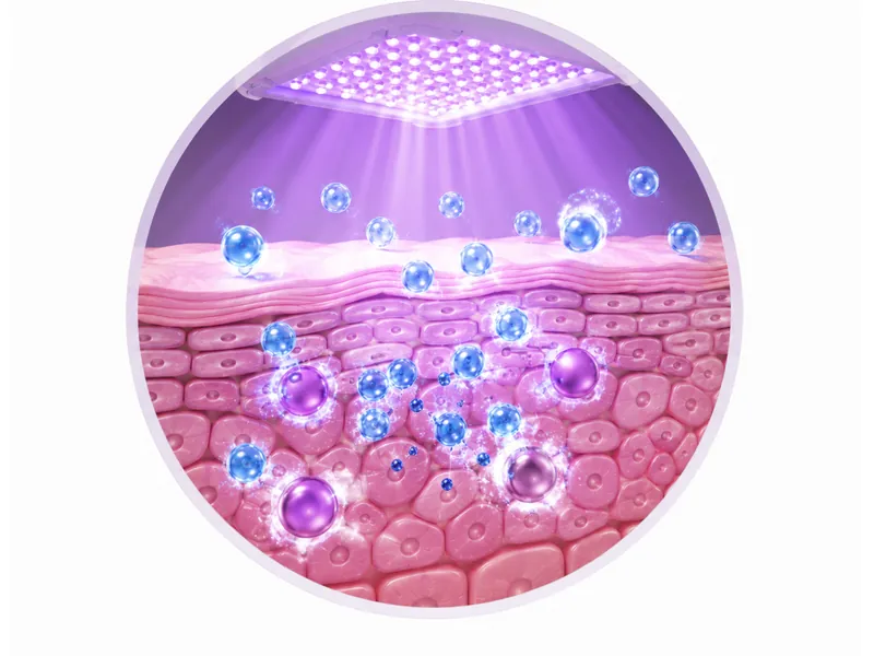 Reactive oxygen species forming in the skin under light
