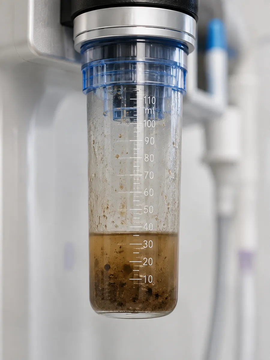 The extraction canister after a treatment