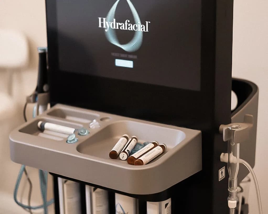 The HydraFacial Syndeo unit in the treatment room at Pearl Skin Polyclinic