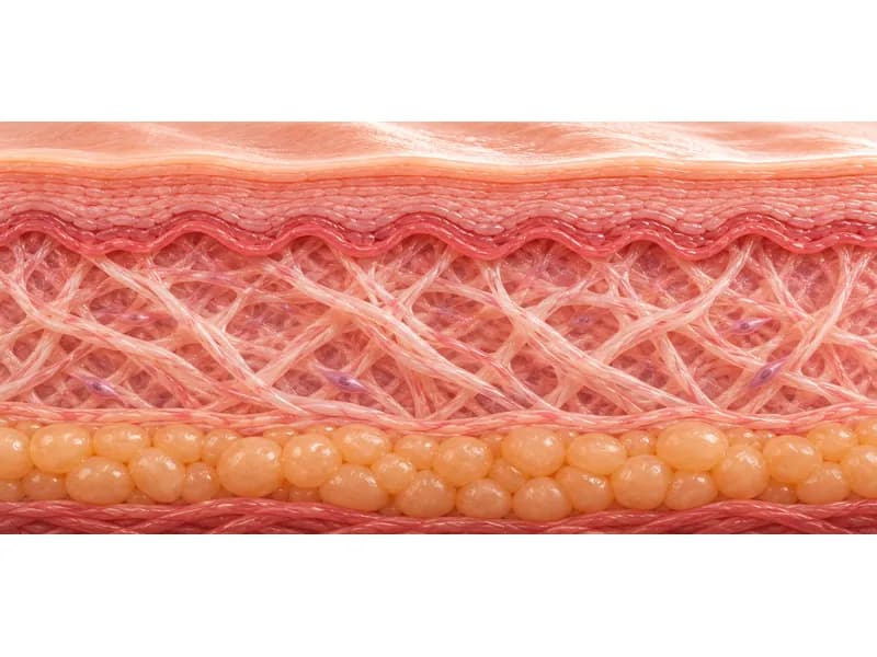 Cross section of firmer, smoother skin after a course of treatment