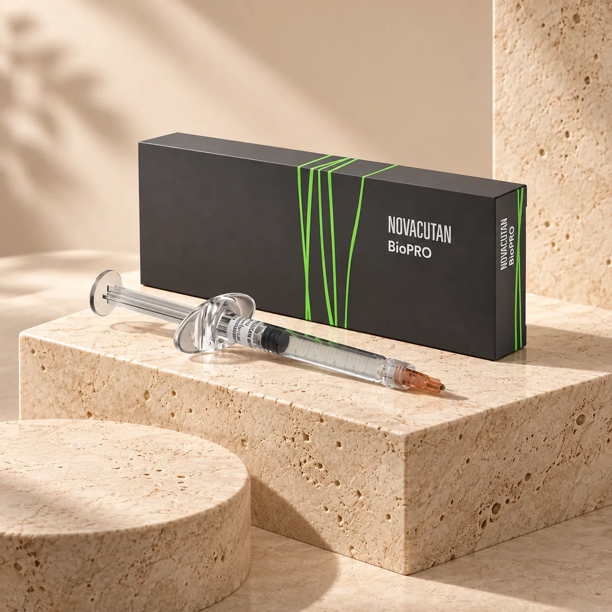 NOVACUTAN BioPRO carton and syringe
