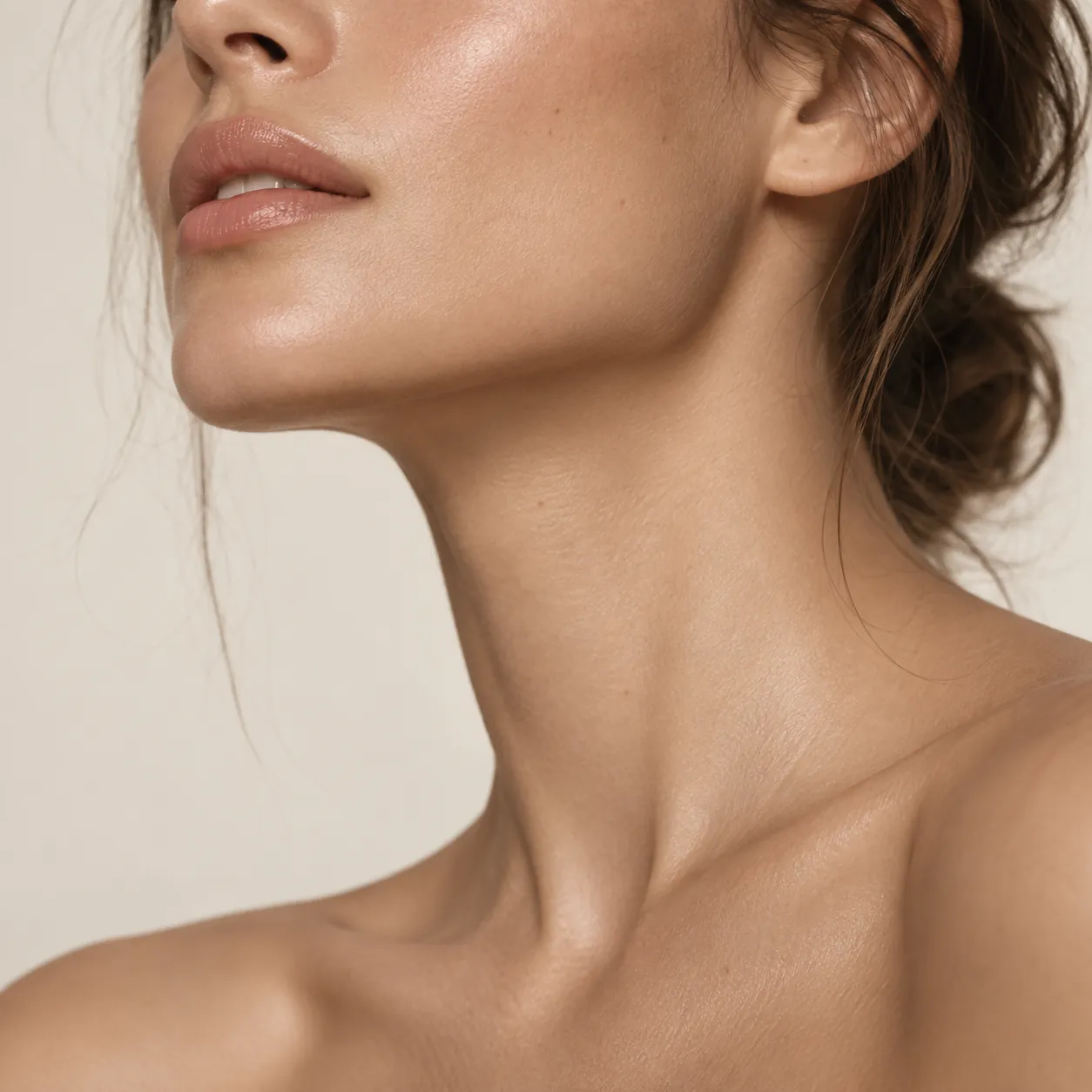 Jawline, neck and collarbone